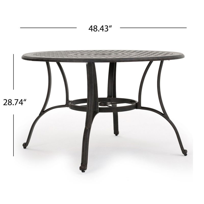 Alfresco Outdoor Cast Aluminum Circular Dining Table (ONLY) by Christopher Knight Home - Bronze