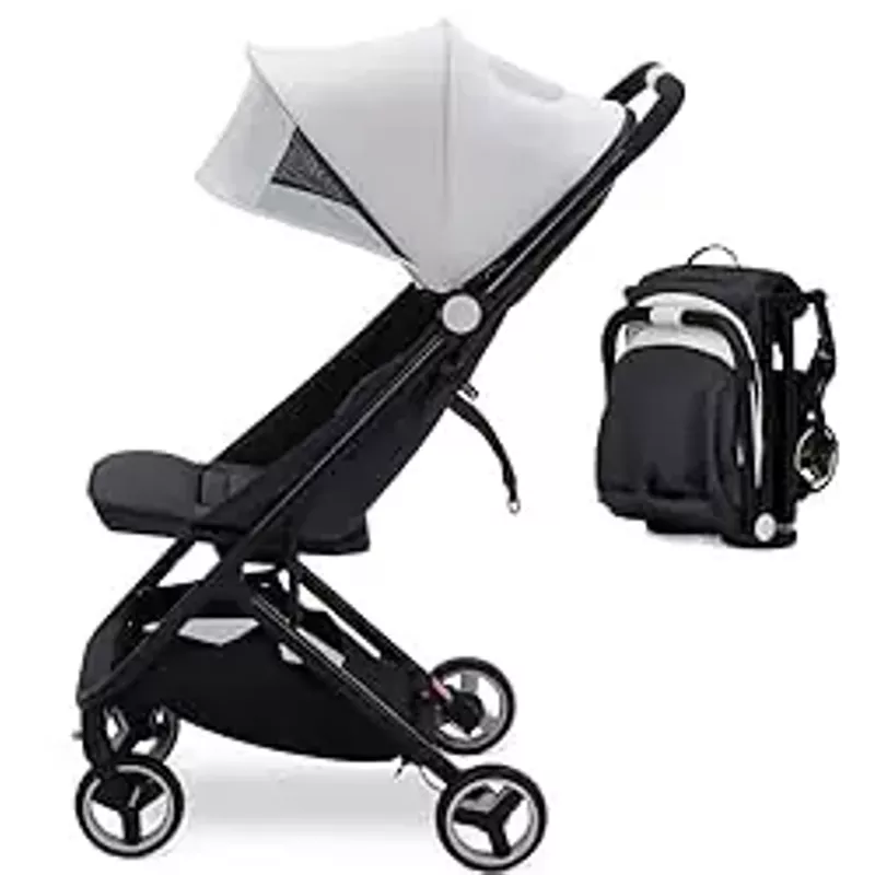 GAOMON Lightweight Stroller, Compact One-Hand Fold Travel Stroller for Airplane Friendly, Reclining Seat and Canopy