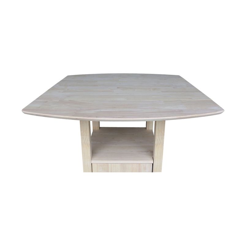 Dual Drop Leaf Bistro Table With Storage - Chalk/Antiqued