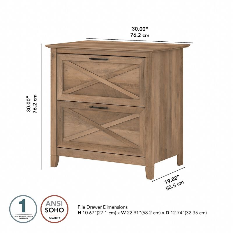 Key West 2 Drawer Lateral File Cabinet by Bush Furniture - Reclaimed Pine