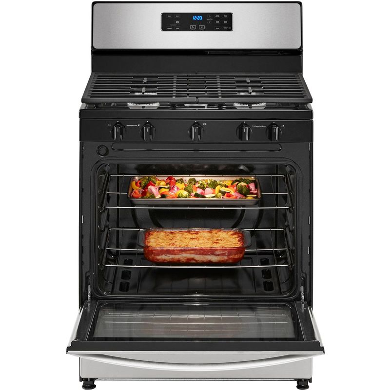 Alt View Zoom 12. Whirlpool - 5.1 Cu. Ft. Freestanding Gas Range with Edge to Edge Cooktop - Stainless steel