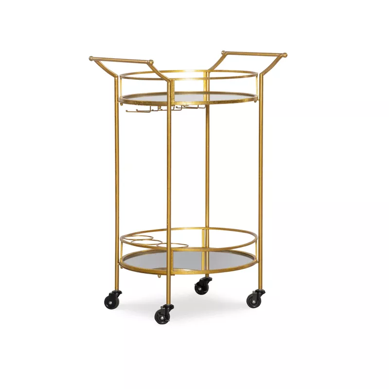 Sofkee Round Bar Cart Gold