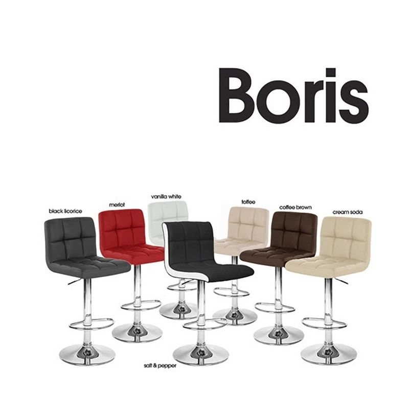 Boris Contemporary Adjustable Barstool - Black