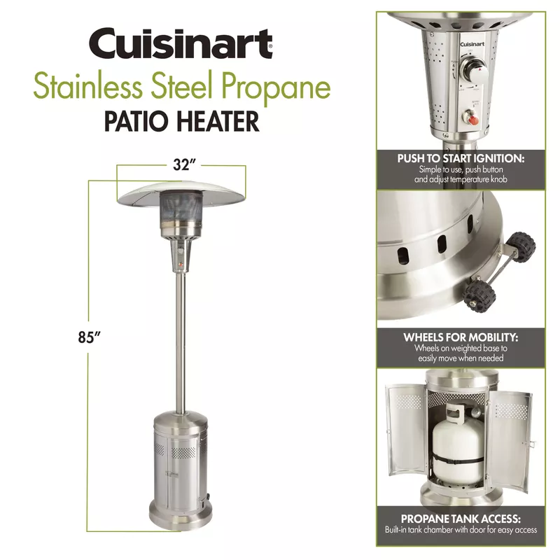 Cuisinart - Stainless Steel Propane Patio Heater