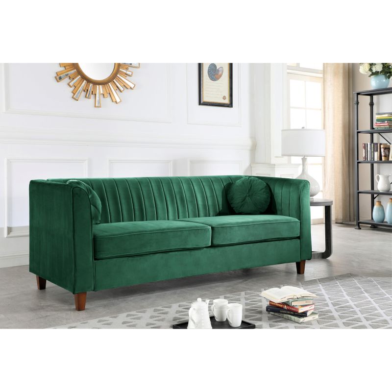 Lowery Kitts Velvet Classic Chesterfield Living Room Set - Green