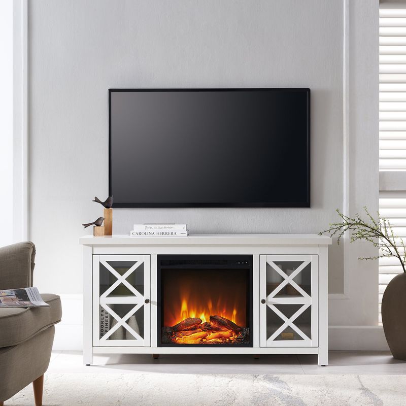 Colton TV Stand with Log Fireplace Insert - Black