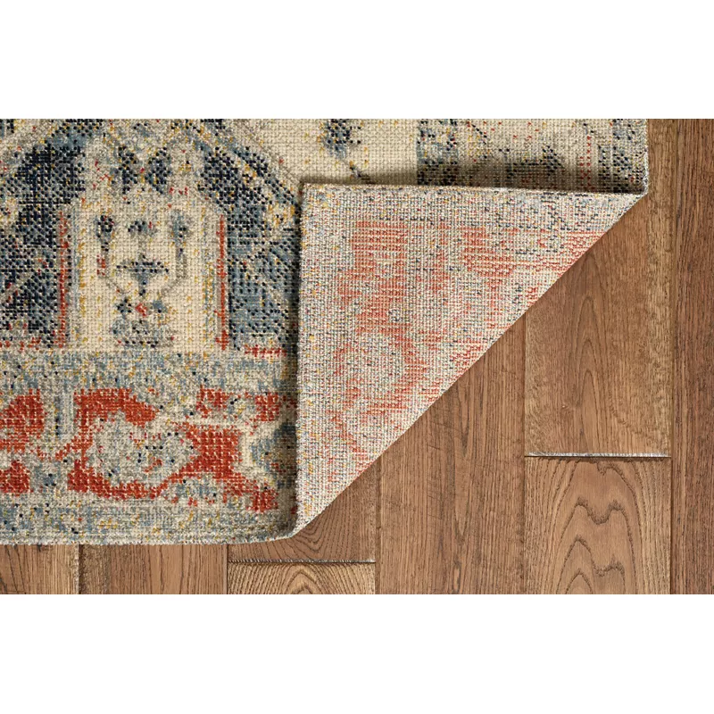 Koval Ivory And Blue 3X5 Area Rug
