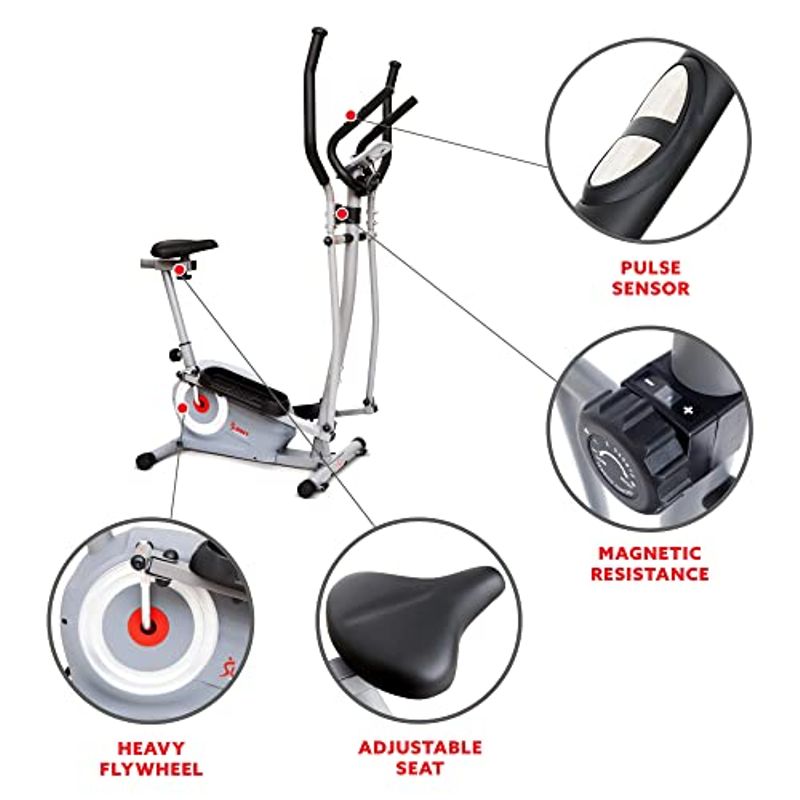 Sunny Health & Fitness Essential Interactive Series Seated Elliptical Trainer - SF-E322004