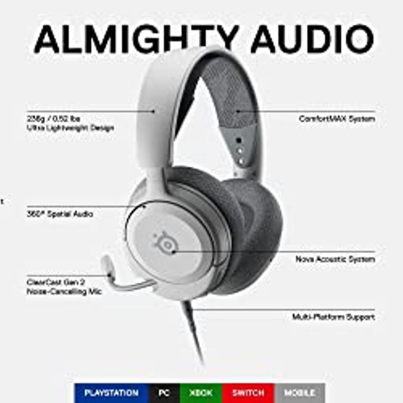 New SteelSeries Arctis Nova 1P Multi-System Gaming Headset  Hi-Fi Drivers  360 Spatial Audio  Comfort Design  Durable  Lightweight ...