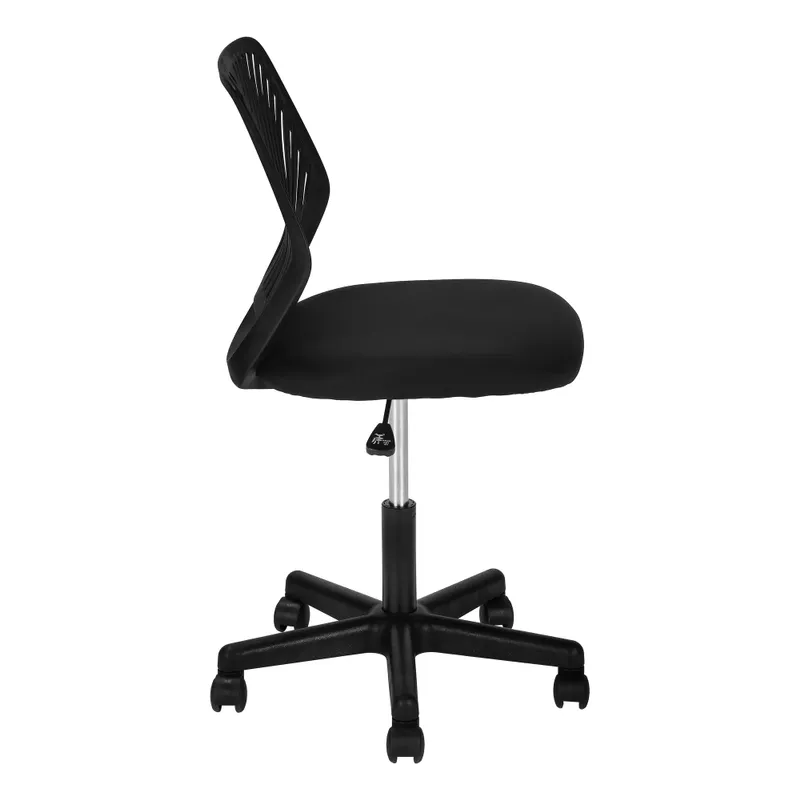 Office Chair/ Adjustable Height/ Swivel/ Ergonomic/ Computer Desk/ Work/ Juvenile/ Metal/ Fabric/ Black/ Contemporary/ Modern