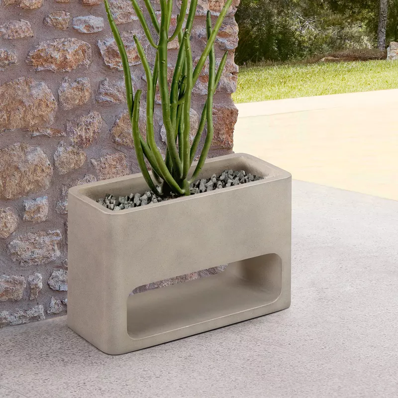Sunstone Indoor or Outdoor Planter in White Concrete