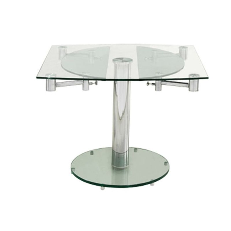 Casabianca Home Thao Collection Small Glass Extendable Dining Table - Thao Collection Glass Dining Table