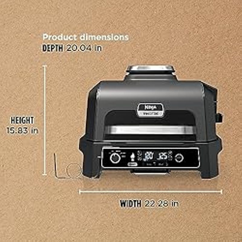 Ninja OG850 Woodfire Pro XL Outdoor Grill & Smoker with Built-In Thermometer, 4-in-1 Master Grill, BBQ Smoker, Outdoor Air Fryer, Bake,...