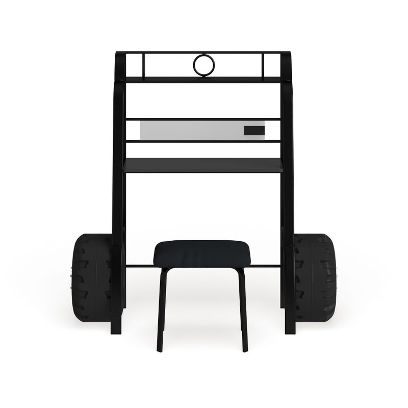 Furniture of America Siln Black 2-piece Racing Writing Desk Set - Black