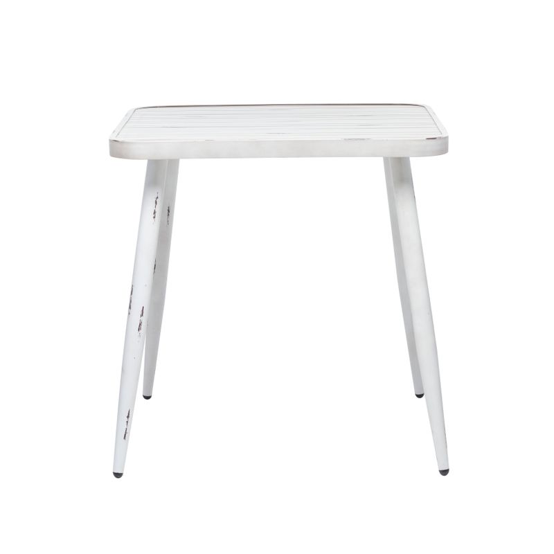 White Aluminum Farmhouse Outdoor Dining Table - 59 x 28 x 30