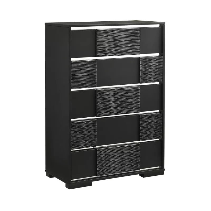 Blacktoft 5-drawer Chest Black