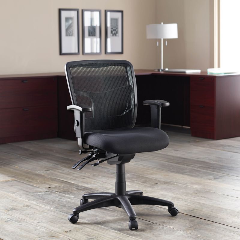 Lorell Managerial Swivel Mesh Mid-back Chair - LLR86802