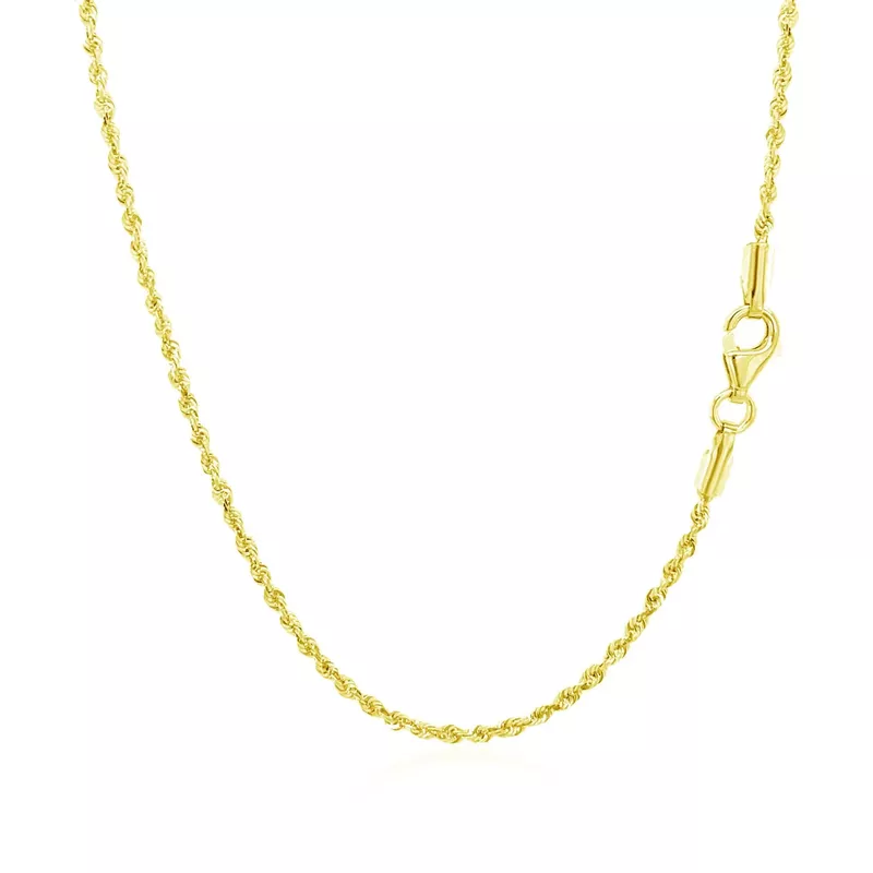 10k Yellow Gold Solid Diamond Cut Rope Chain 1.5mm (24 Inch)