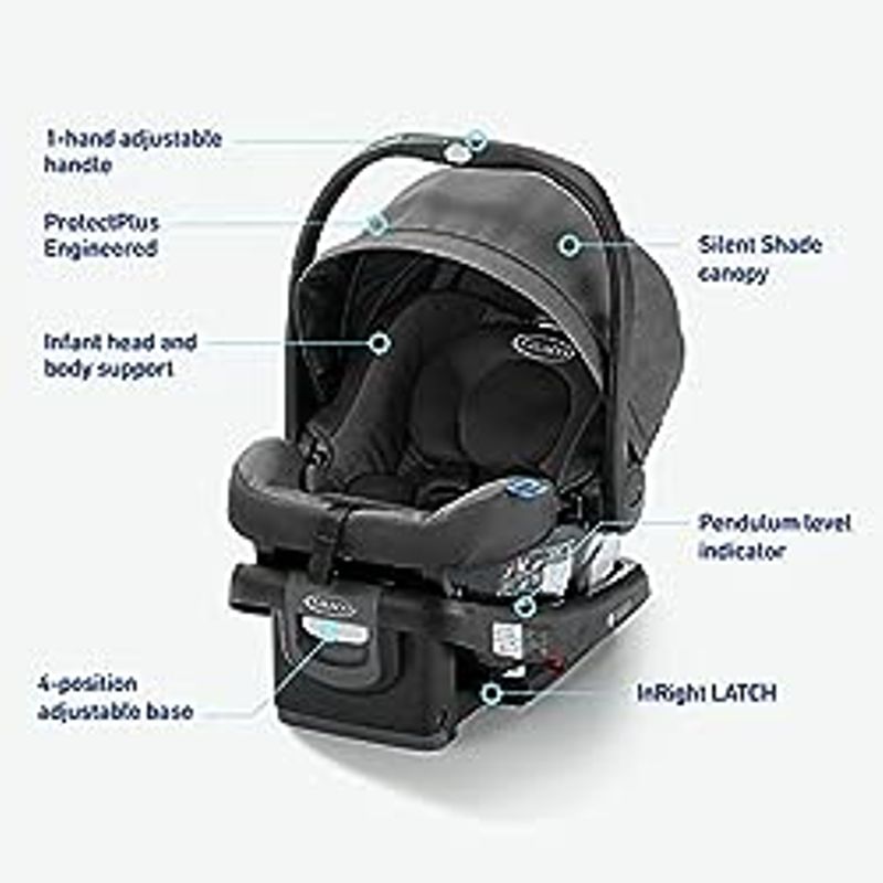 Graco SnugRide 35 DLX Infant Car Seat ft. Load Leg Technology, Astaire