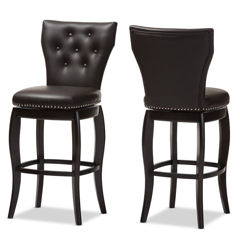 Traditional 30" Bar Stool by Baxton Studio - Set of 2 - Bar Height - 29-32 in.