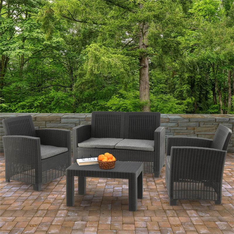 Galloway Collection 4-Piece All-Weather Conversation Set - Gray