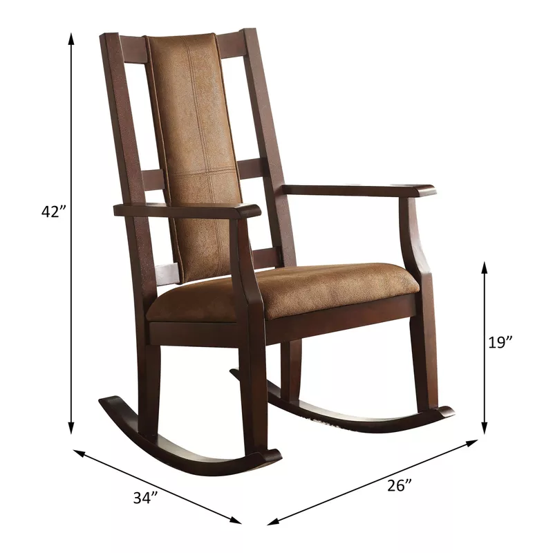 ACME Butsea Wooden Arm Rocking Chair in Brown and Espresso - Espresso
