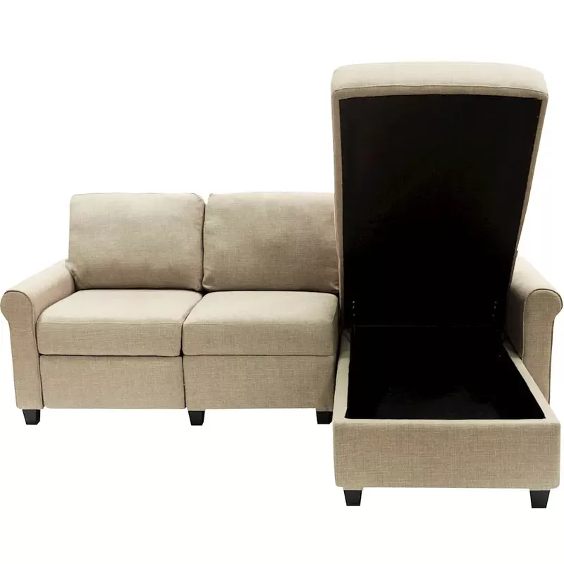 Serta Copenhagen - sectional sofa - 3 seats - polyester  polyester blend  manufactured wood - beige