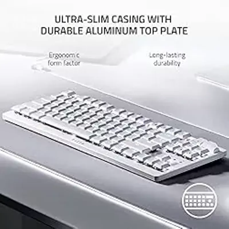 Razer - DeathStalker V2 Pro TKL Wireless Optical Linear Switch Gaming Keyboard with Low-Profile Design - White