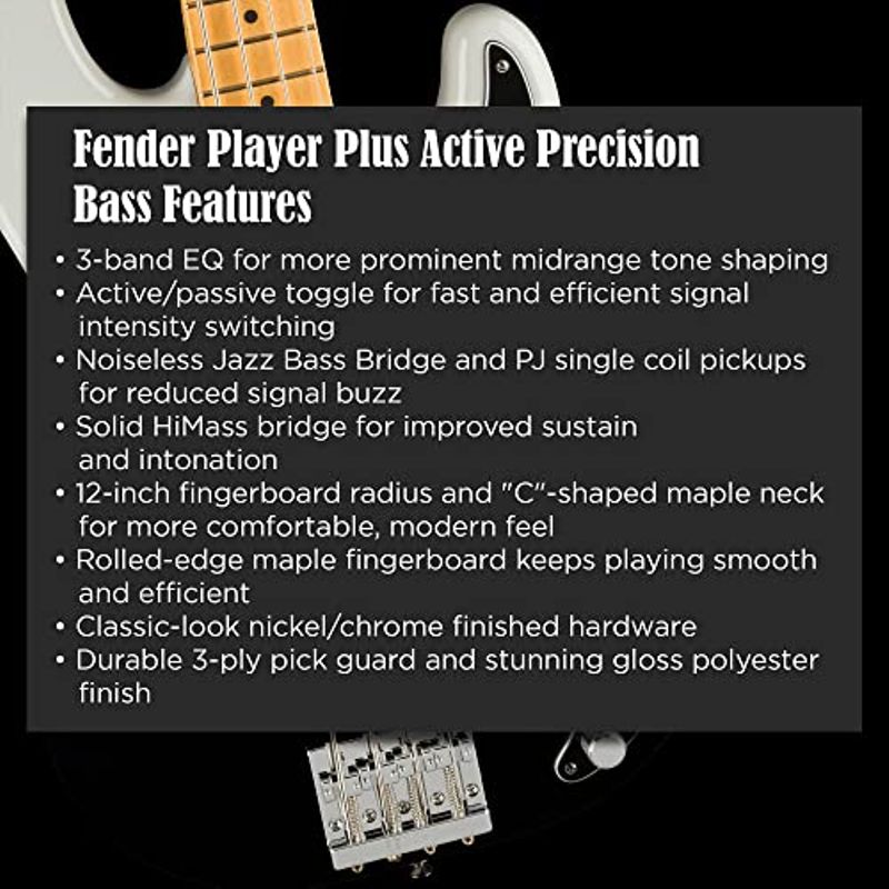 Fender Player Plus Precision Bass Electric Guitar, Silver Smoke