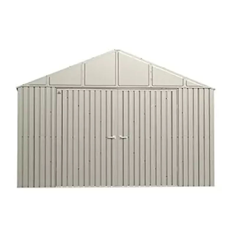 Arrow Shed Elite 12' x 12' Outdoor Lockable Gable Roof Steel Storage Shed Building, Cool Grey