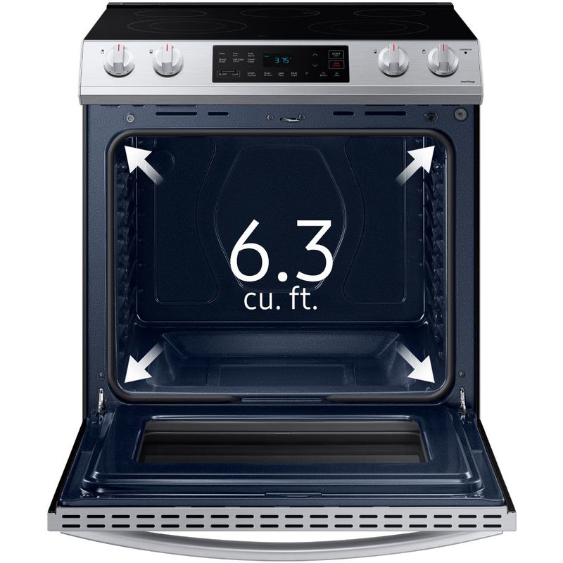 Alt View Zoom 19. Samsung - 6.3 cu. ft. Front Control Slide-In Electric Range with Wi-Fi, Fingerprint Resistant - Stainless steel