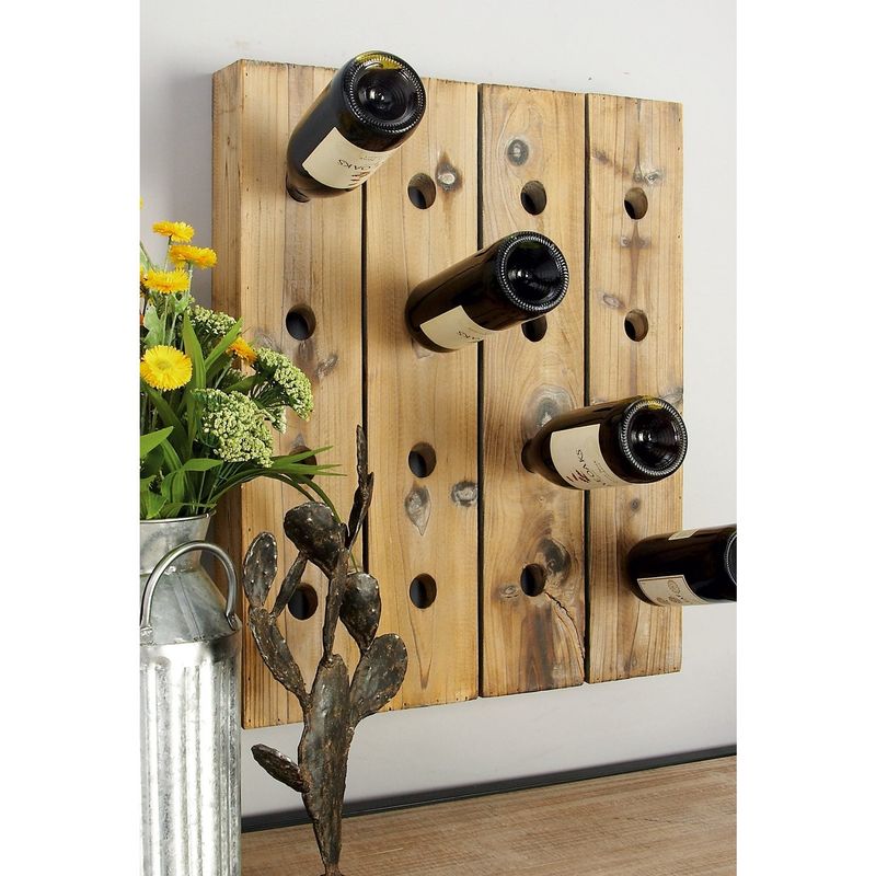 Carbon Loft Graysen Wood Finish Pegboard Wine Rack - 21 x 4 x 25