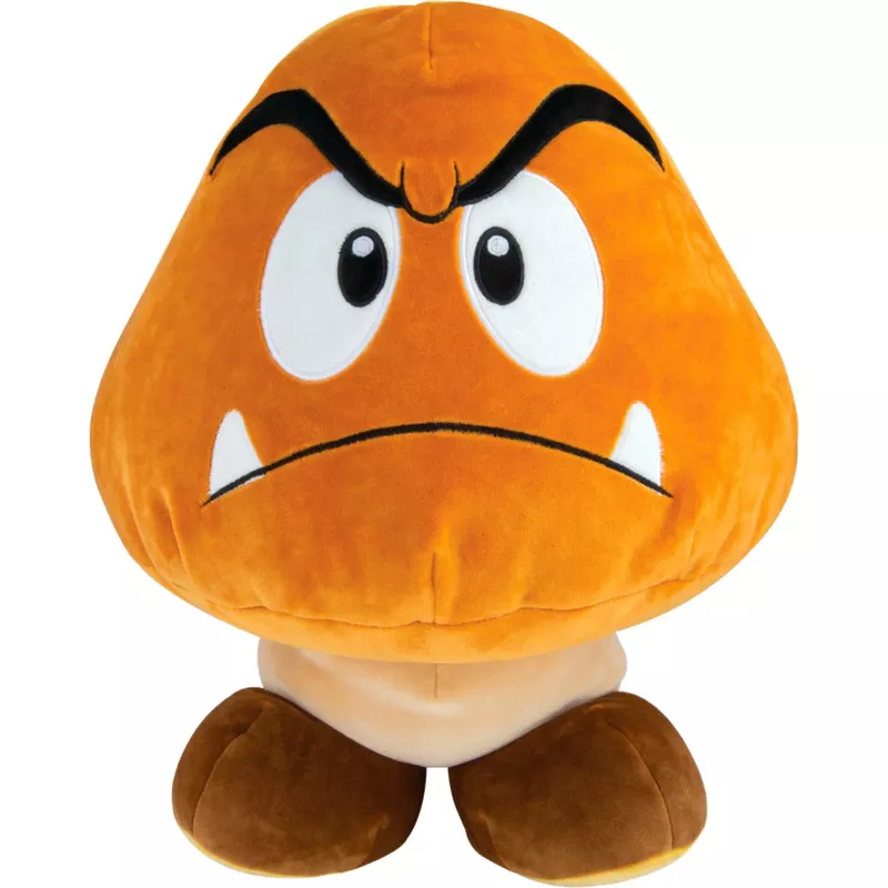 TOMY - Club Mocchi-Mocchi- Super Mario Goomba Mega 15 inch Plush Stuffed Toy - Multicolor