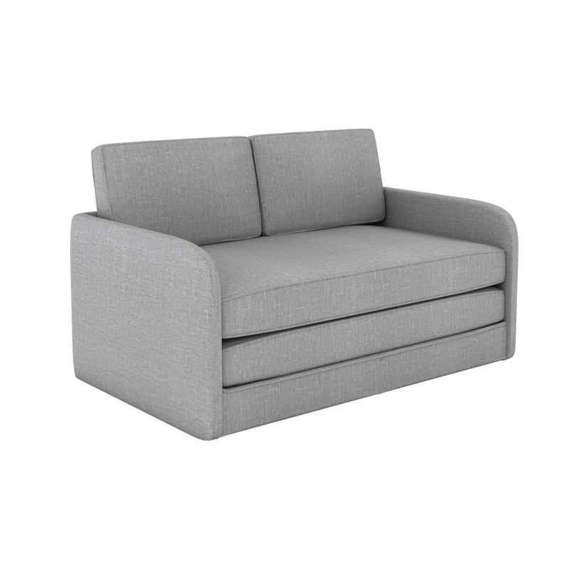 Porch & Den Claiborne Reversible 5.1 inches Foam Fabric Loveseat and Sofa Bed - Grey