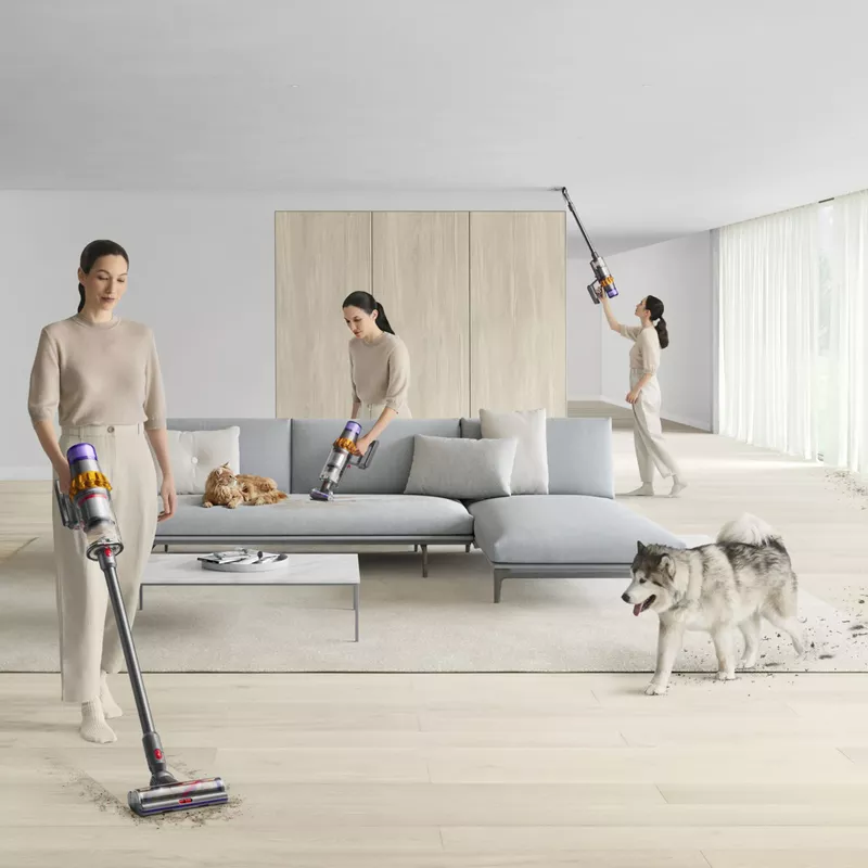Dyson - V15 Detect Cordless Vacuum with 8 accessories - Yellow/Nickel