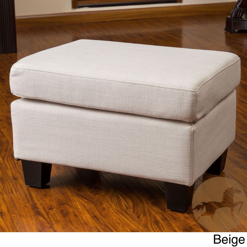 Rosella Fabric Ottoman by Christopher Knight Home - Rosella Biege Fabric Ottoman