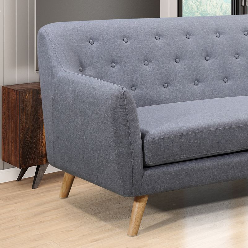Mason Mid Century Modern Upholstered Living Room Reversible Ottoman Sectional - Beige