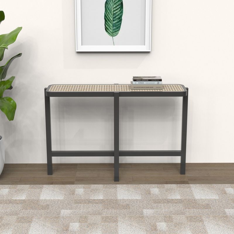 Marsie Wood and Rattan 48-inch Console Table - Natural