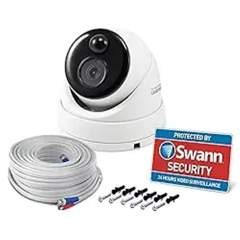 Swann SWPRO-5MPMSD-US PRO-5MPMSD(TM) 5.0-Megapixel PIR Add-on Dome Camera, 5MP DVR Dome Camera