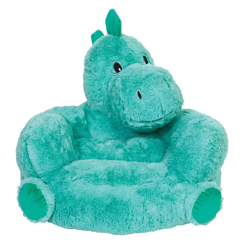 Children's Plush Dinosaur Character Chair - Green