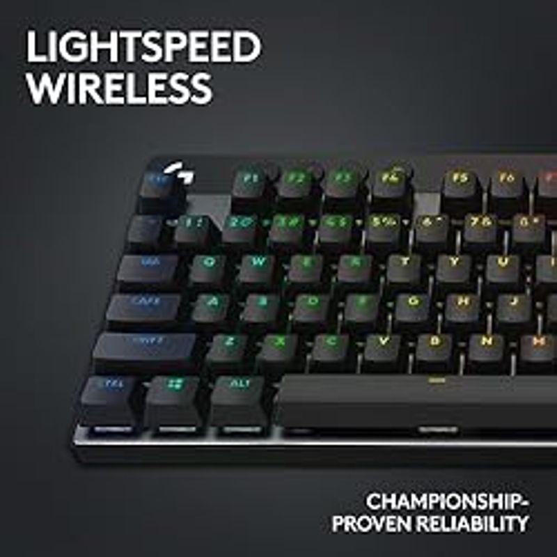 Logitech G PRO X TKL Lightspeed Wireless Gaming Keyboard, Ultra-Portable Tenkeyless Design, LIGHTSYNC RGB, PBT keycaps, Clicky Switches...