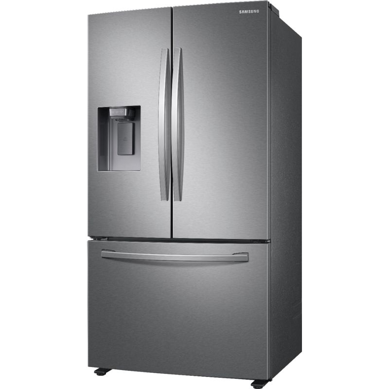Angle Zoom. Samsung - 27 cu. ft. Large Capacity 3-Door French Door Refrigerator with External Water & Ice Dispenser - Stainless steel