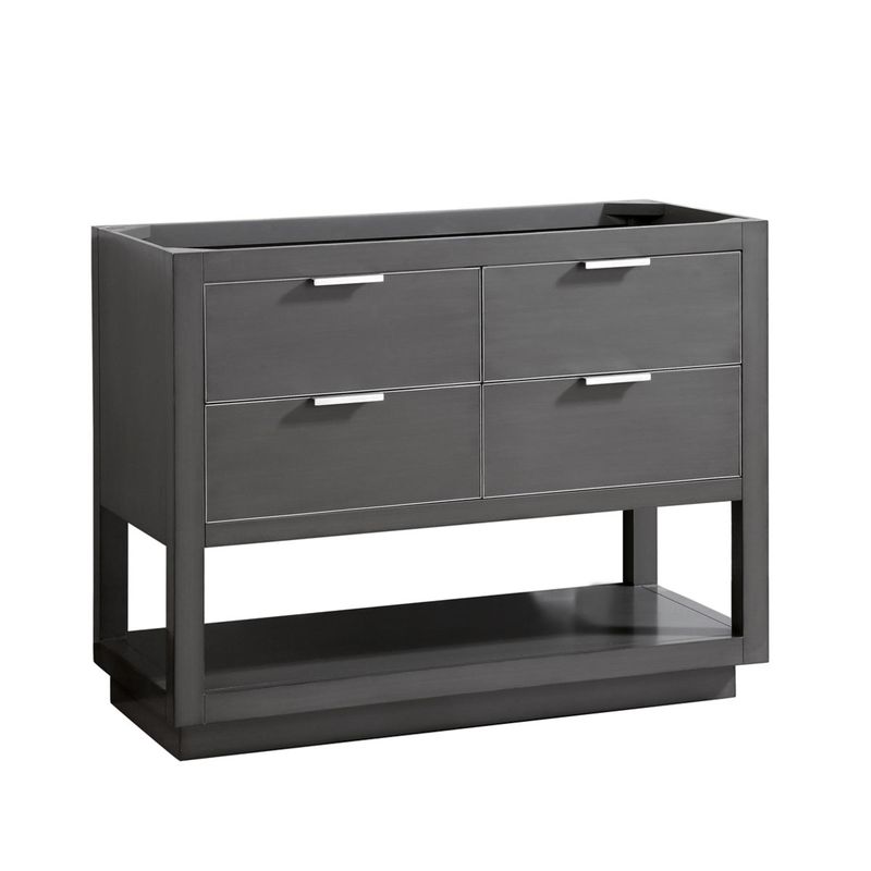 Avanity Allie 42 in. Vanity Only in Twilight Gray with Matte Gold or Brushed Silver Trim - Silver Finish