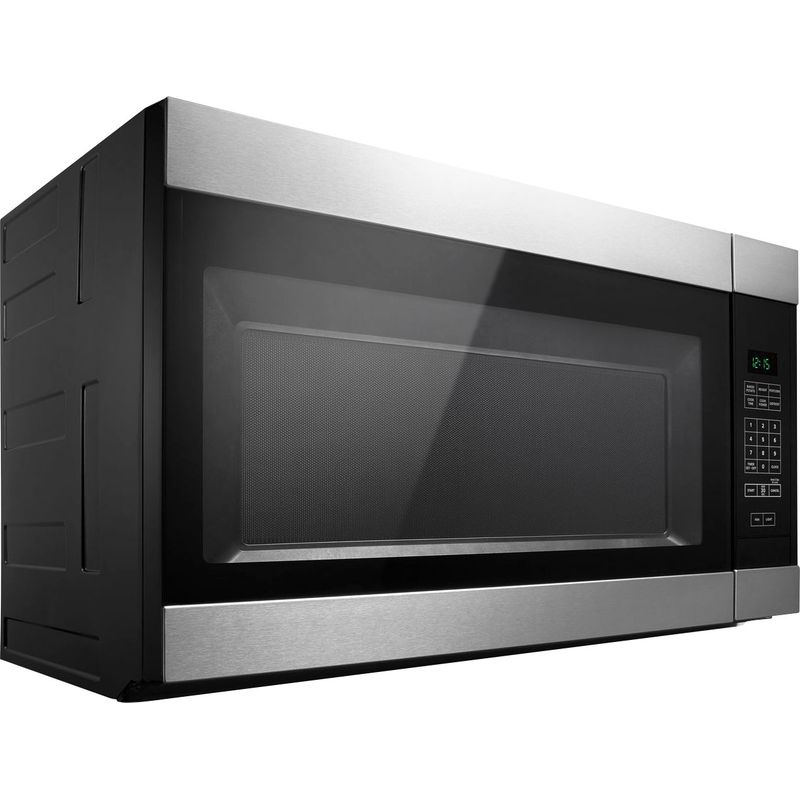 Angle Zoom. Amana - 1.6 Cu. Ft. Over-the-Range Microwave - Black on stainless steel