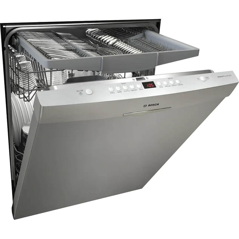 Bosch - 300 Series 24" Scoop Handle Dishwasher with Stainless Steel Tub - Stainless Steel