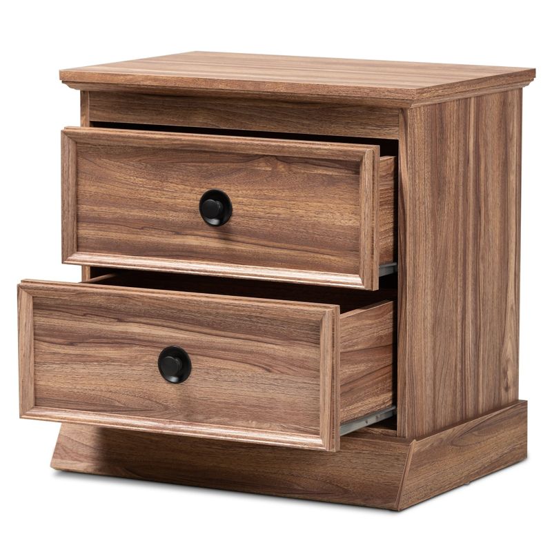 Baxton Studio Contemporary 2-drawer Oak-finished Wood Nightstand