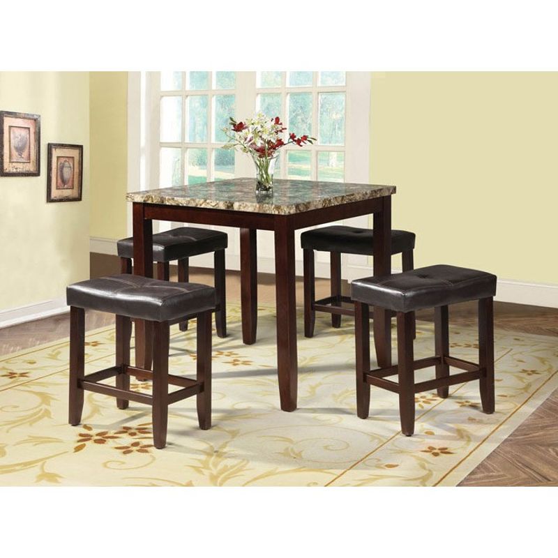 Rolle 5-piece Pack Counter Height Set Table and Stools - Blythe 5Pc Pack Counter Height Set, Black Finish