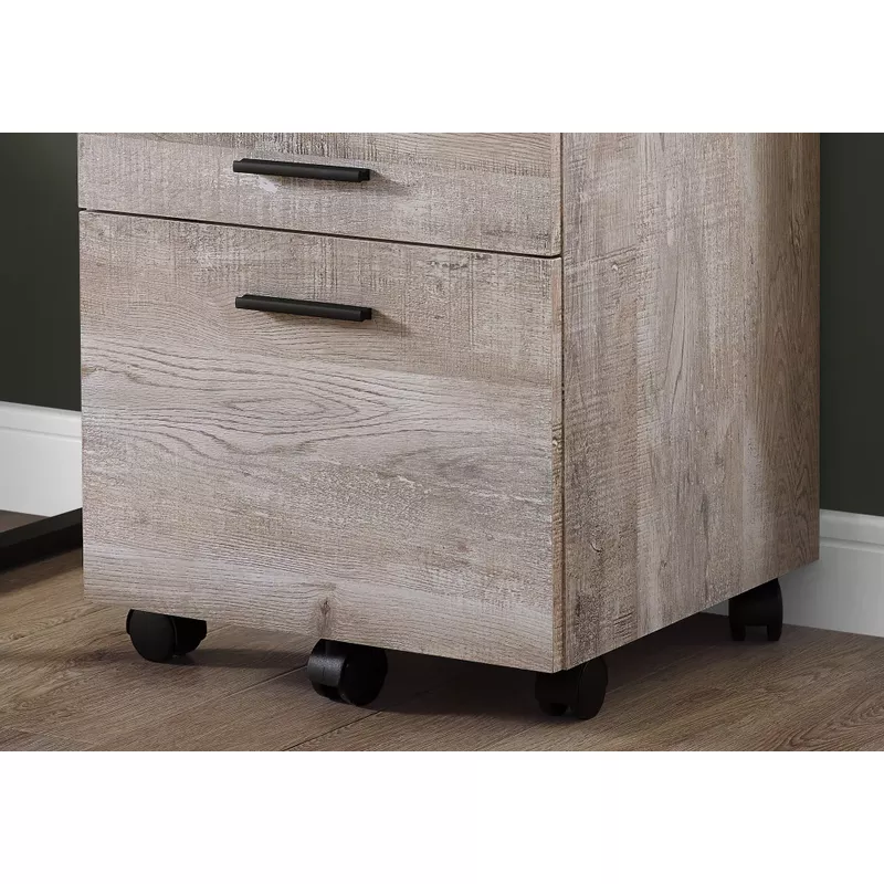 File Cabinet/ Rolling Mobile/ Storage Drawers/ Printer Stand/ Office/ Work/ Laminate/ Beige/ Contemporary/ Modern