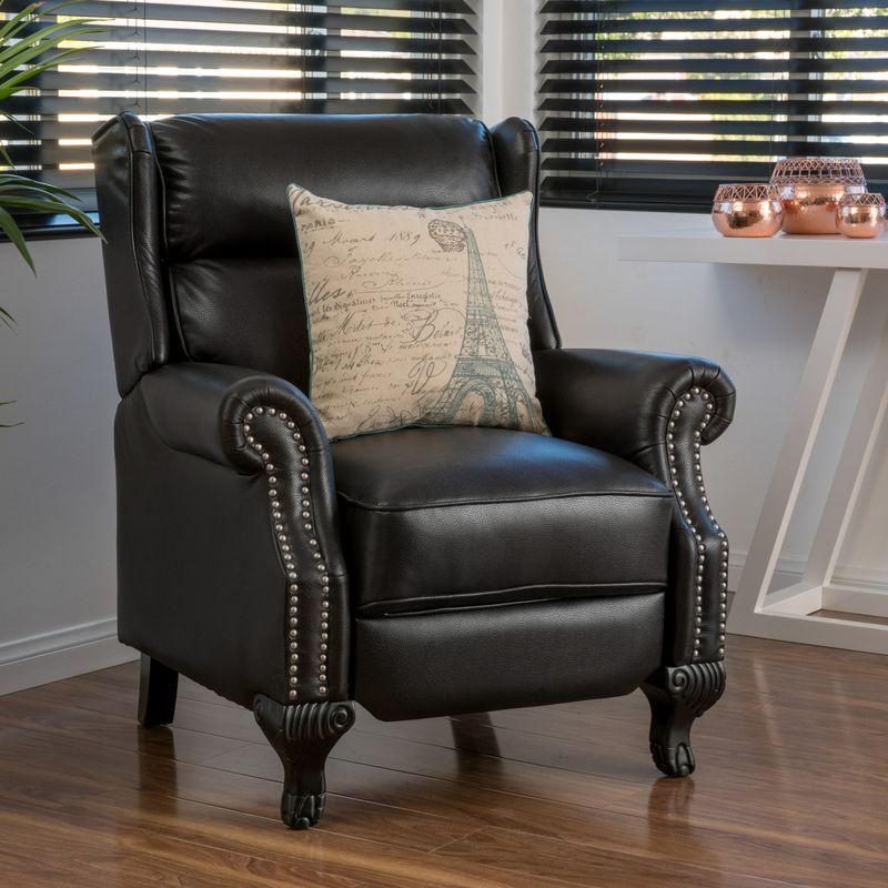 Tauris PU Leather Recliner Club Chair by Christopher Knight Home - Black