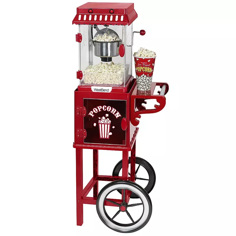 WestBend - 2.5-Ounce Popcorn Cart Popcorn Popper Machine - Red
